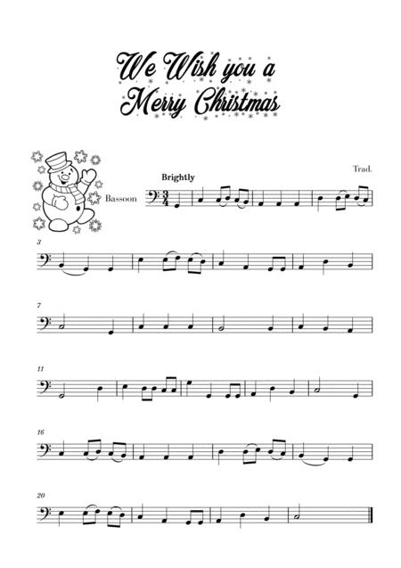Free Sheet Music We Wish You A Merry Christmas For Bassoon
