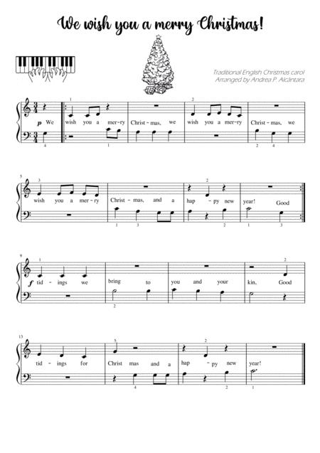 Free Sheet Music We Wish You A Merry Christmas For Beginner Pianists