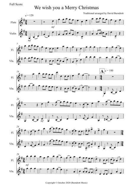 We Wish You A Merry Christmas For Flute And Violin Duet Sheet Music