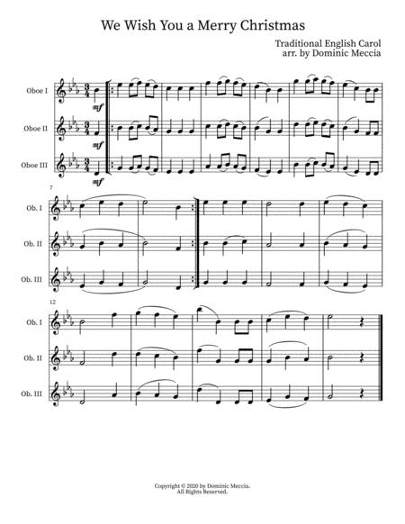 Free Sheet Music We Wish You A Merry Christmas Oboe Trio