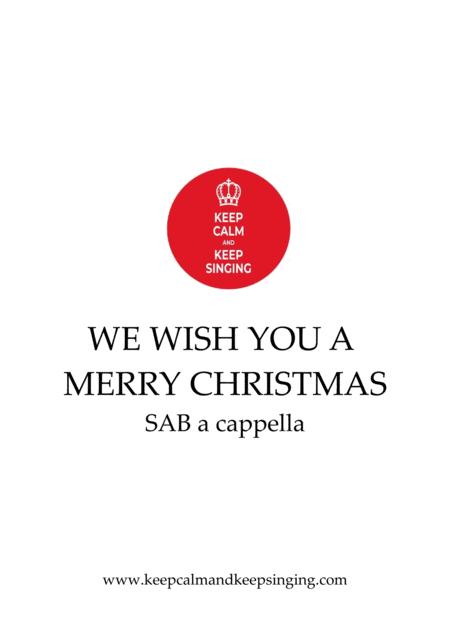 We Wish You A Merry Christmas Sab Sheet Music