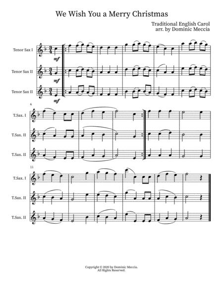 We Wish You A Merry Christmas Tenor Sax Trio Sheet Music