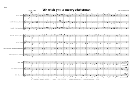 Free Sheet Music We Wish You A Merry Christmas Tuba Kids