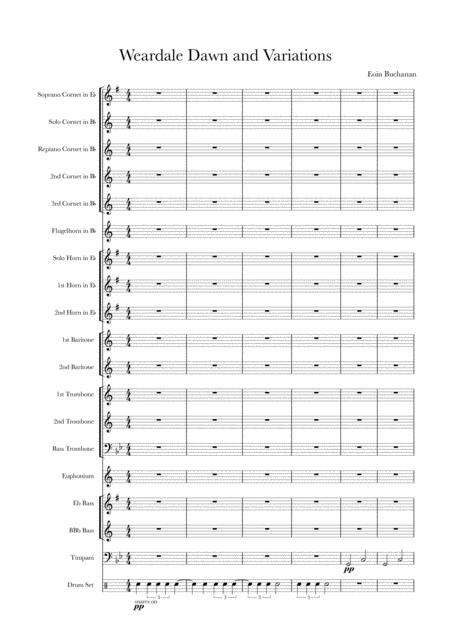 Free Sheet Music Weardale Dawn Variations For Brass Band