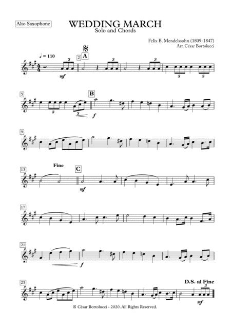 Wedding March Alto Sax And Chords Sheet Music