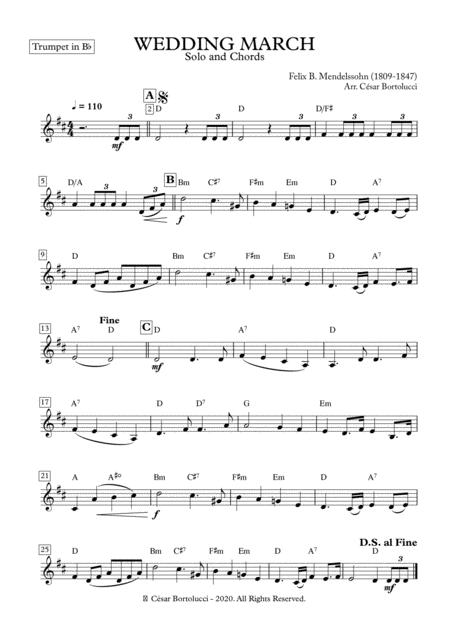 Free Sheet Music Wedding March Trumpet And Base Chords