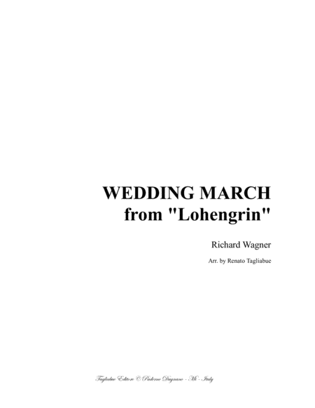 Wedding March Wagner For Organ 3 Staff Sheet Music