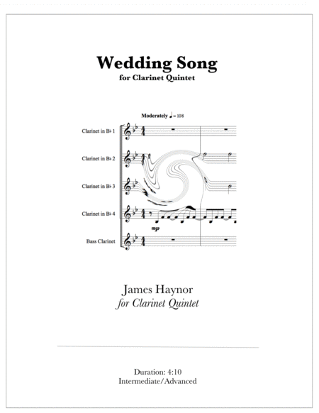 Wedding Song There Is Love For Clarinet Quintet Sheet Music