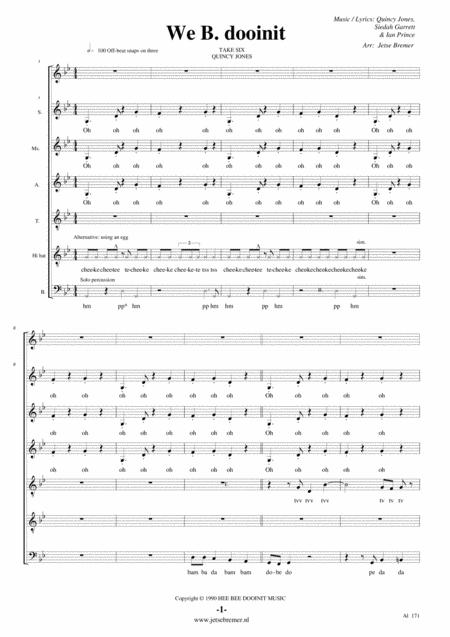 Wee B Dooinit Saatb A Cappella Sheet Music