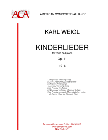 Weiglk Kinderlieder Sheet Music