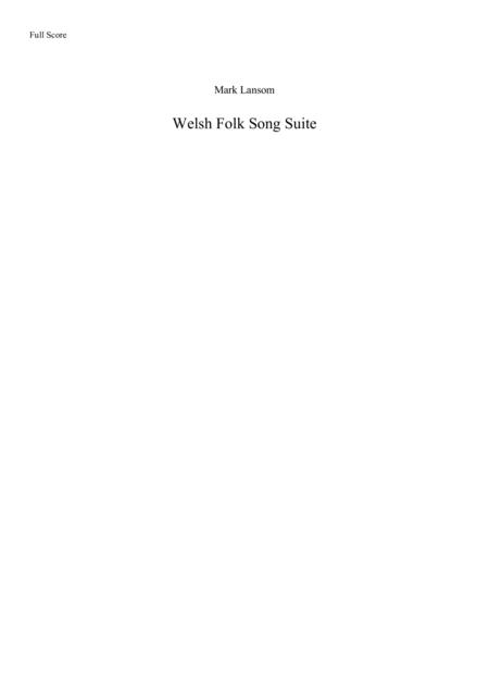 Welsh Folk Song Suite For String Orchestra Sheet Music