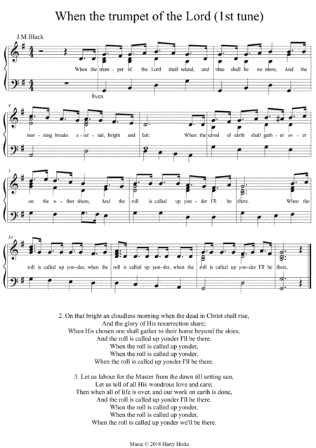 Free Sheet Music Wen The Trumpet Of The Lord 1st Tune A New Tune To A Wonderful Old Hymn