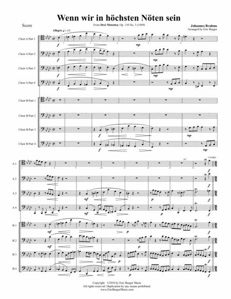 Free Sheet Music Wenn Wir In Hchsten Nten Sein For Trombone Or Low Brass Octet