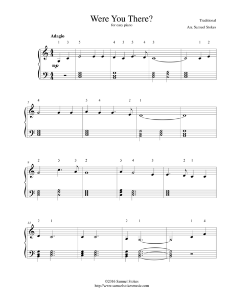 Were You There For Easy Piano Sheet Music