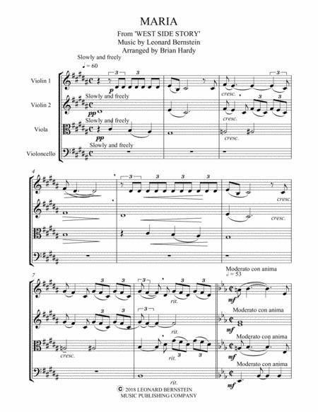 Free Sheet Music West Side Story Maria