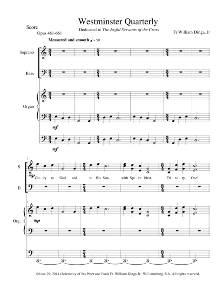 Free Sheet Music Westminster Quarterly