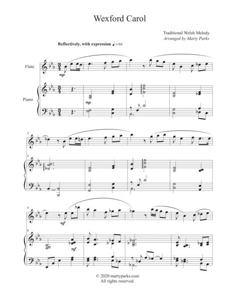 Free Sheet Music Wexford Carol Piano Flute
