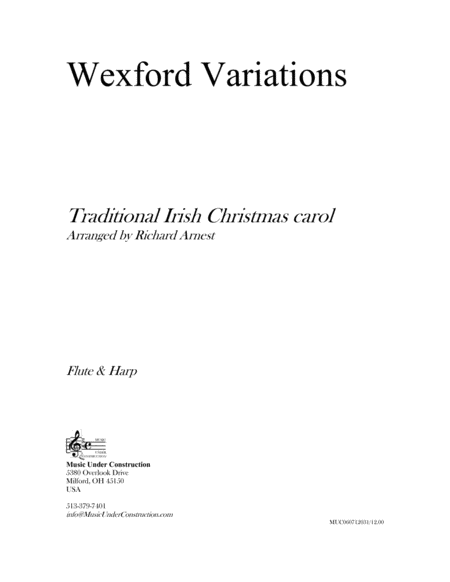 Free Sheet Music Wexford Variations