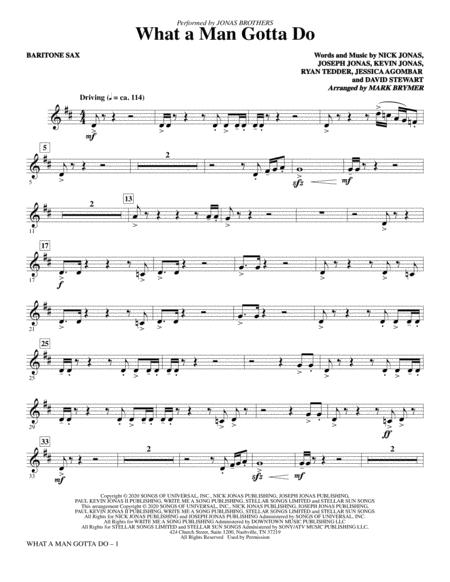 What A Man Gotta Do Arr Mark Brymer Baritone Sax Sheet Music