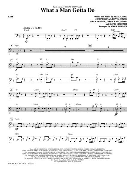 What A Man Gotta Do Arr Mark Brymer Bass Sheet Music