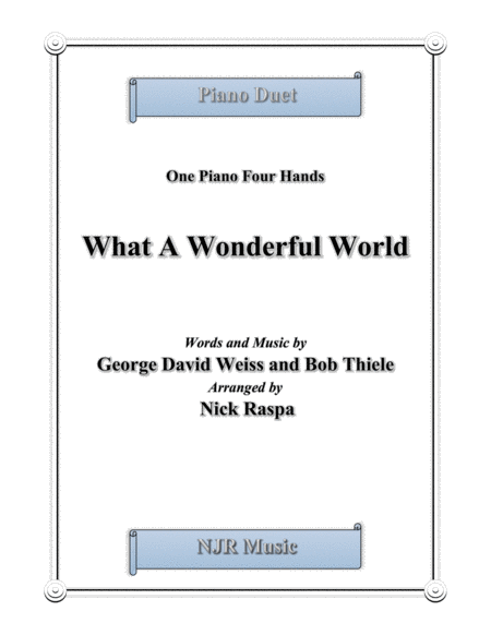 Free Sheet Music What A Wonderful World 1 Piano 4 Hands Advanced