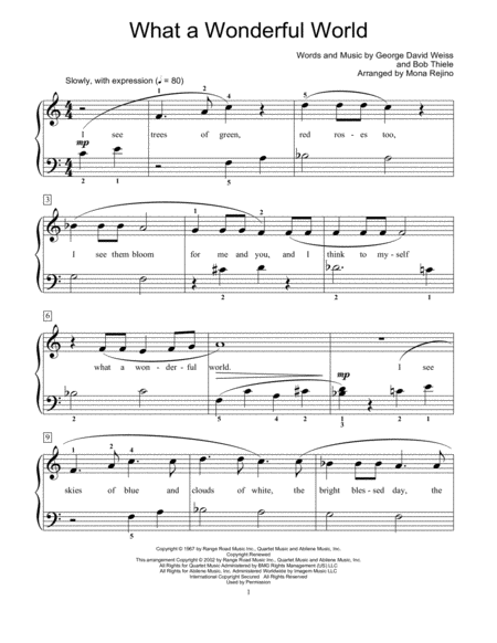 What A Wonderful World Arr Mona Rejino Sheet Music