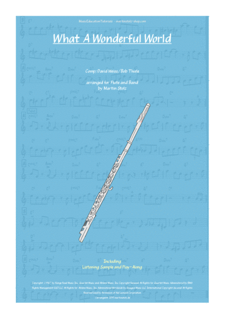 Free Sheet Music What A Wonderful World Arranged For Flute