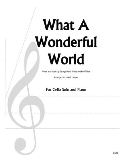 What A Wonderful World Cello And Piano Sheet Music