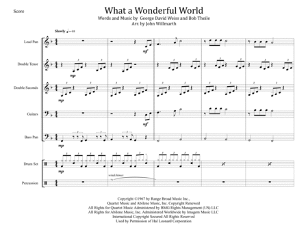 What A Wonderful World For Steel Band Sheet Music