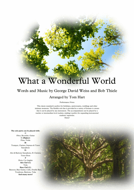 What A Wonderful World Instrumental Solo Piano Sheet Music