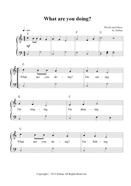 What Are You Doing Childrens For Easy Piano Sheet Music