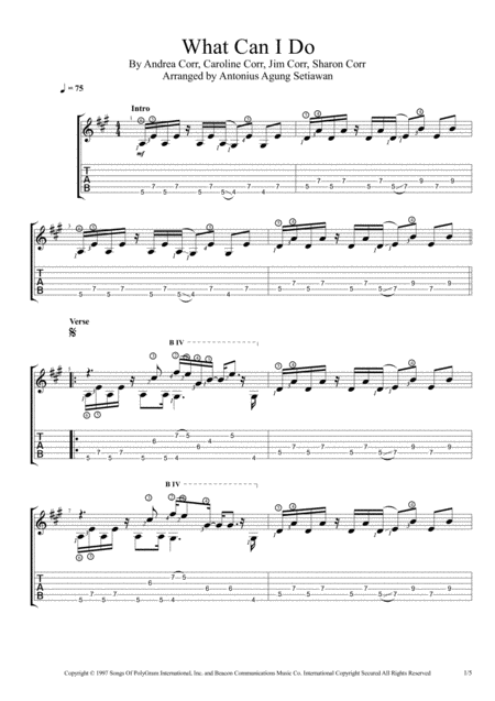 What Can I Do Fingerstyle Guitar Solo Sheet Music