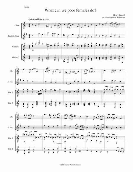 Free Sheet Music What Can We Poor Females Do For Oboe Cor Anglais And 2 Guitars