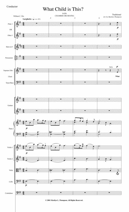 Free Sheet Music What Child Is This Full Score Pdf