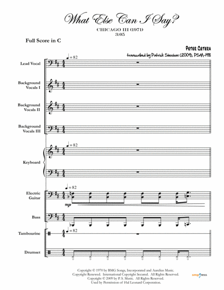 What Else Can I Say Chicago Full Score Set Of Parts Sheet Music