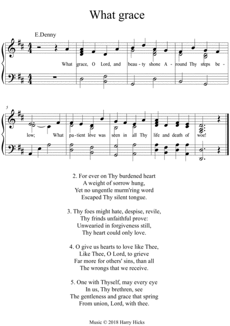 What Grace O Lord A New Tune To A Wonderful Old Hymn Sheet Music