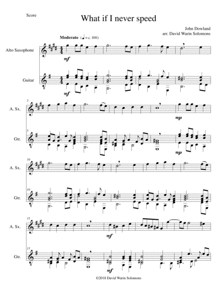 Free Sheet Music What If I Never Speed For Alto Saxophone And Guitar