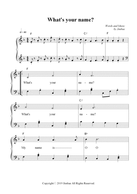 What Is Your Name Nursery Rhymes For Easy Piano Sheet Music