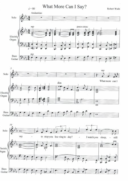 What More Can I Say Sheet Music