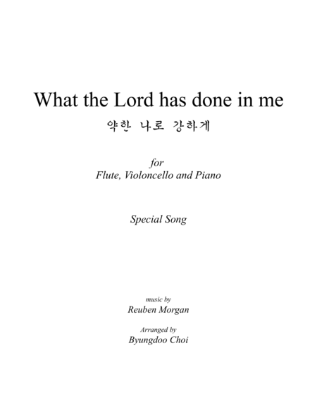 Free Sheet Music What The Lord Has Done In Me For Piano Trio