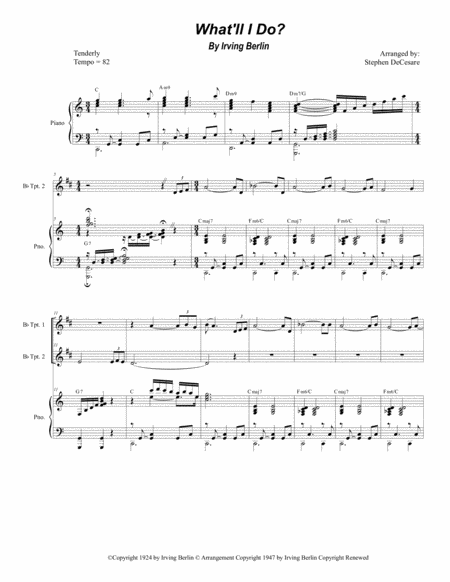 What Will I Do Duet For Bb Trumpet Sheet Music