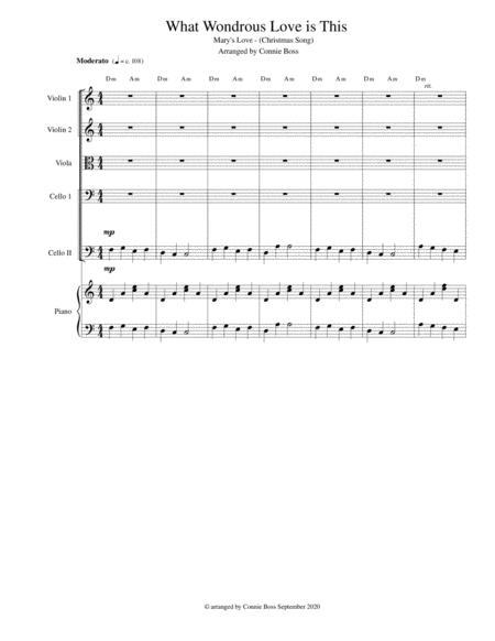 What Wondrous Love Is This Mary Love Christmas Strings Quintet And Piano With Parts Sheet Music