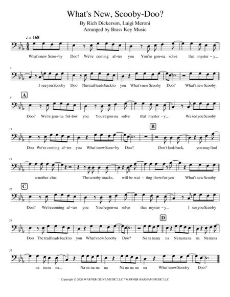 Free Sheet Music Whats New Scooby Doo Trombone Or Baritone