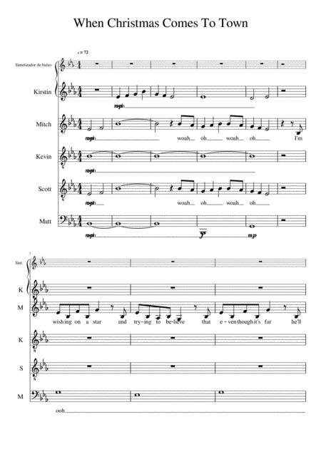 When Christmas Comes To Town Pentatonix Style Sheet Music