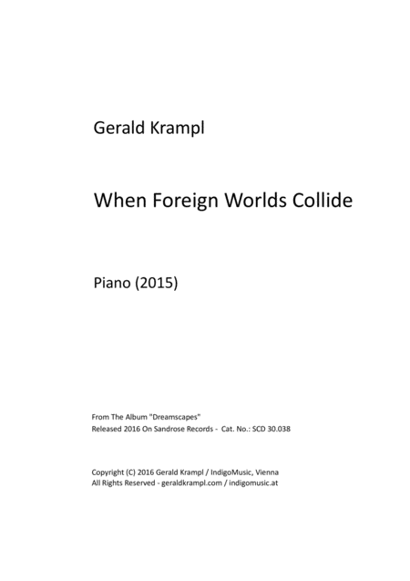 Free Sheet Music When Foreign Worlds Collide