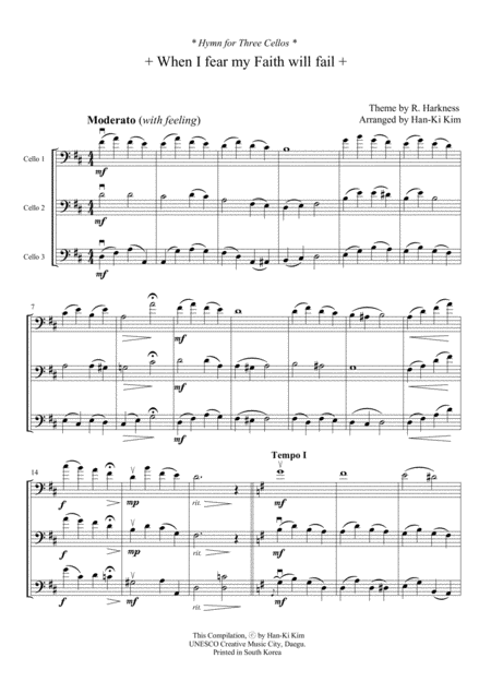 When I Fear My Faith Will Fail For Cello Trio Sheet Music