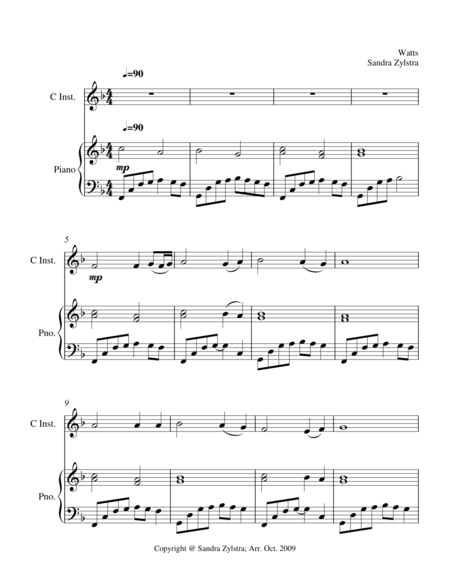 Free Sheet Music When I Survey The Wondrous Cross Treble C Instrument Solo