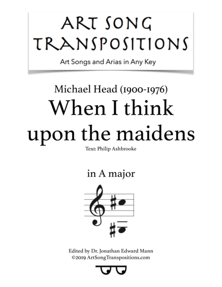 Free Sheet Music When I Think Upon The Maidens A Major