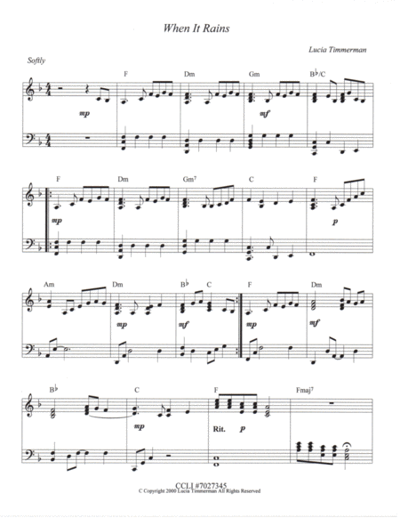 When It Rains Sheet Music