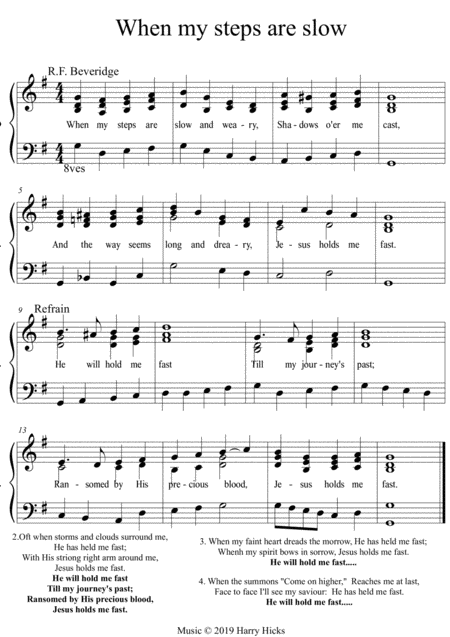 Free Sheet Music When My Steps Are Slow And Weary A New Tune To A Wonderful Old Hymn